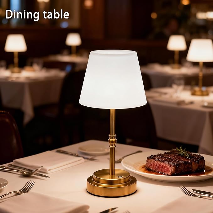 Cordless Table Lamp Rechargeable, 5200mAh Battery Operated Table Lamp with Touch Control, Stepless Dimmable, 3 Color Temperatures, Soft Ambient Lighting USB-C Lamp for Bedroom, Bedside, Dining Table