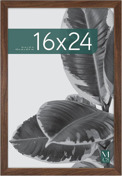 MCS Studio Gallery 16x24 Poster Frame Walnut Woodgrain Engineered Wood, Vertical & Horizontal Wall Hanging Large Picture Frame for Photos, Posters & Art Prints (1-Pack)