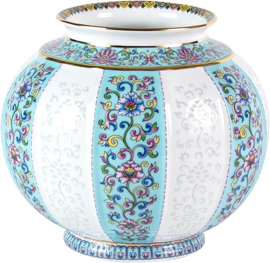 KAMMAK Colored Ceramic Vase, Beautiful Hand-Painted Decorative Vase, Modern Art Porcelain Vase for Flower Mantle Dining Table Centerpiece, Entryway Living Room Wedding Decoration, HYN002