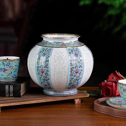KAMMAK Colored Ceramic Vase, Beautiful Hand-Painted Decorative Vase, Modern Art Porcelain Vase for Flower Mantle Dining Table Centerpiece, Entryway Living Room Wedding Decoration, HYN002