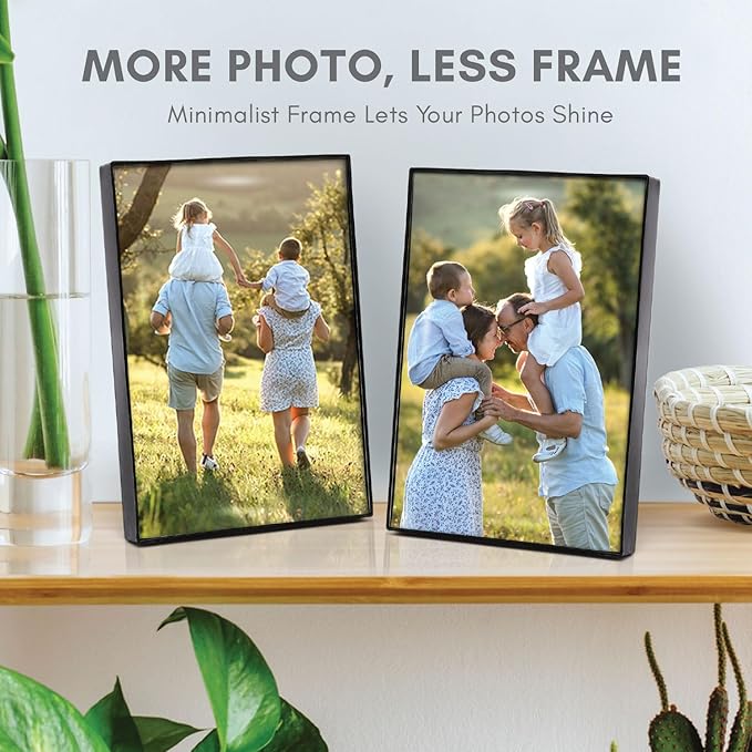 MANTELLO ESSENTIALS Picture Frames, 5x7 Picture Frame Buk, 6 Pack of Black Thin Frames, 5x7 Frame, Picture Frame Set of 6