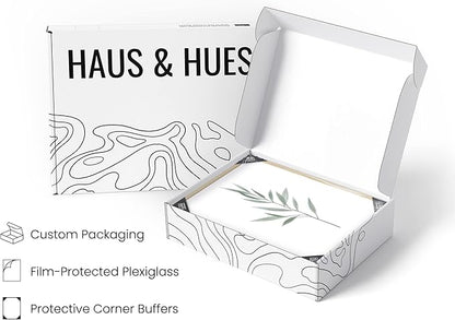 HAUS AND HUES Green Plant Art Print Set of 4-16x20 - Framed Beige