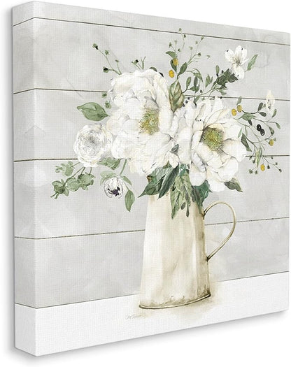 Stupell Industries 'Country Jug Varied Flower Arrangement', Canvas Art, 24 x 24 Inches, Easy to Hang and Sturdy, Made in USA, by Carol Robinson