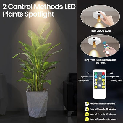 HAMVIDNE LED Spotlight, Rechargeable Battery Picture Lights, Uplighting Indoor with Remote, Stick Spot Lights for Wall Display Dartboard Painting Artwork Accent-2pcs
