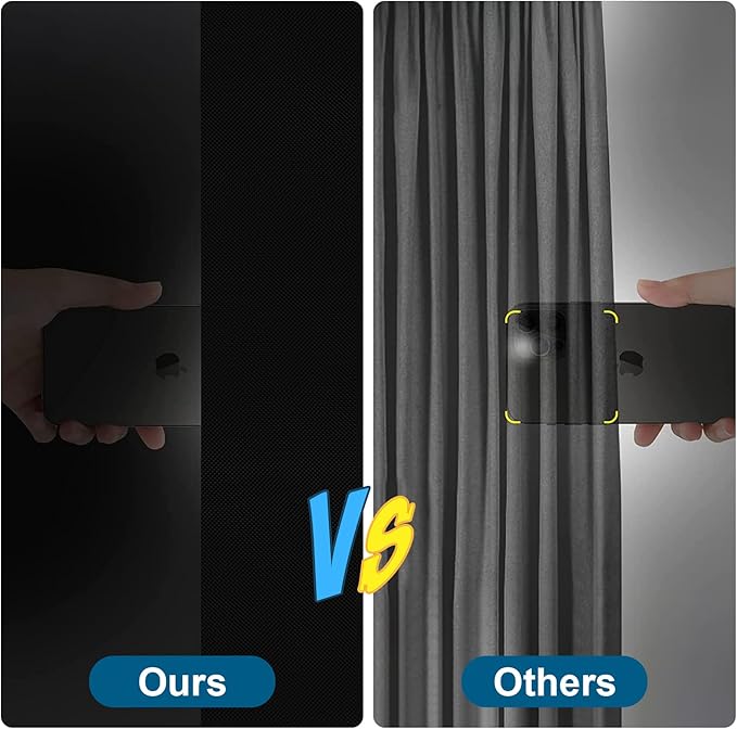 Petaholic 100% Blackout Curtains for Bedroom, Portable DIY Window Blinds, No Drill Window Shades & Blackout Blinds with Stickers & Tabs for Travel, Dorm Room, Media Room (118" x 57")