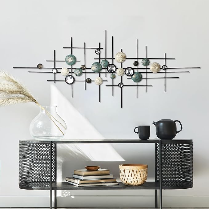 KEQAM Large Modern Metal Wall Art,Home Metal Wall Decor,Wall Sculptures Handmade Wall Hanging Wall Decoration for Living Room/Dinning Room/Bedroom/Entryway/Kitchen/Office