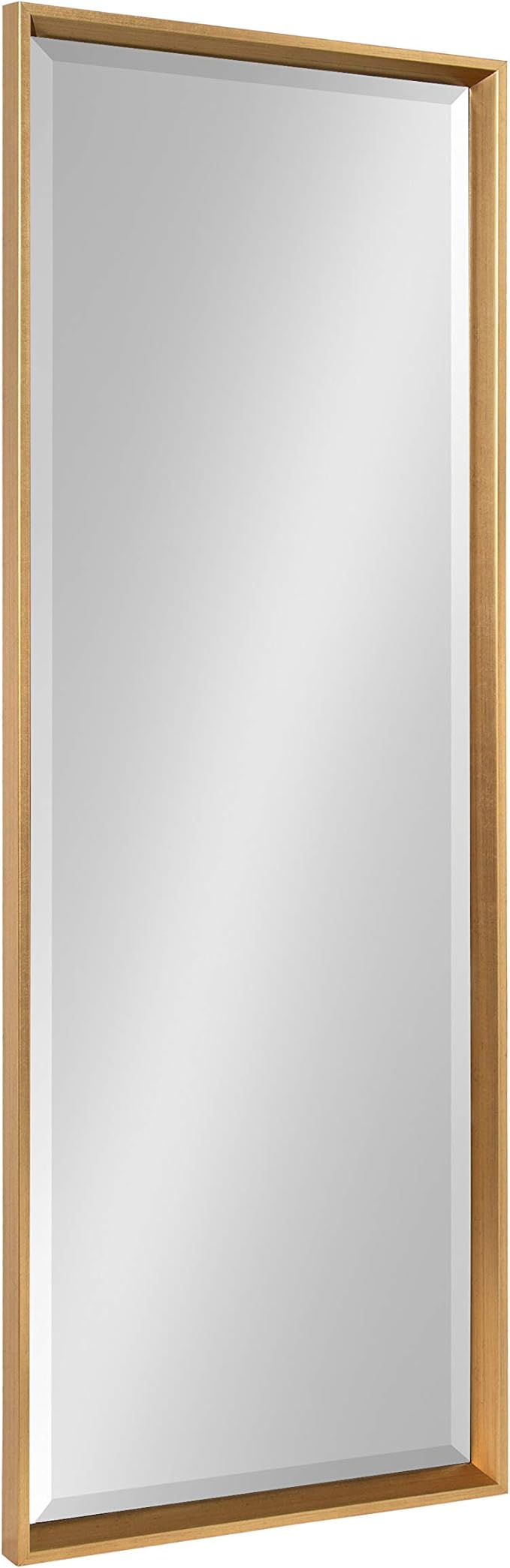 Kate and Laurel Calter Modern Framed Full Length Beveled Wall Mirror, 17.5x49.5 Gold