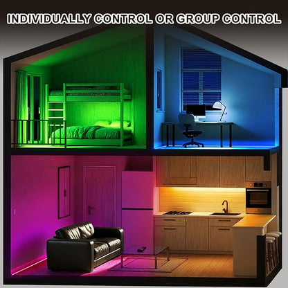 Under Cabinet LED Lighting, Dimmable Under Counter Lights, WiFi Smart Controlled,RGB,12 Inch, Multicolor Linkable Lamps with Remote Control, Compatible with Alexa Google Home (3 Pack)