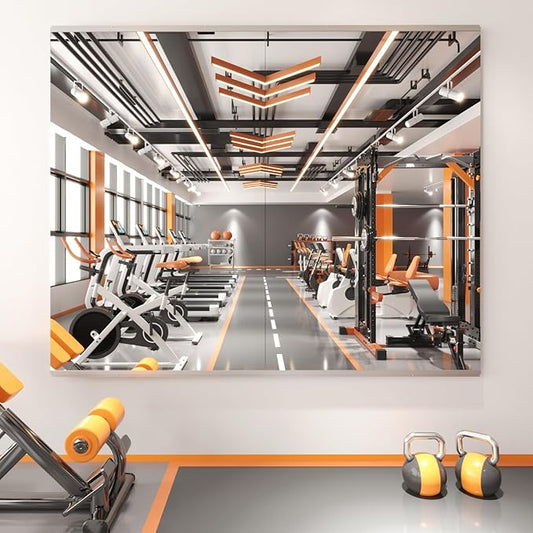 Peegel Home Gym Mirror - 48''x30''(2PCS) Large Frameless Tempered Glass Workout Mirrors for Home Gym Wall,Yoga,Garage,Dance