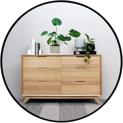 Oruii Black Circle Mirror, 20 inch Round Mirror Metal Frame, Black Bathroom Mirrors for Bedroom, Bathroom, Living Room, Over Sink, Rustic, Vanity