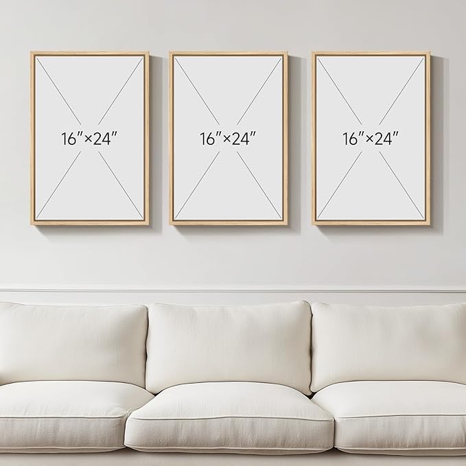Framed Christian Wall Art Set of 3, The Last Supper Canvas Prints, Neutral Beige Biblical Artwork for Living Room Bedroom Dining Room Office, 16x24 Inch