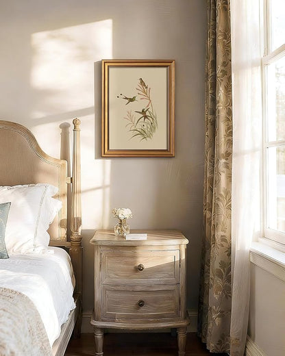 Bzstyleart Vintage Wall Art Decor for Living Room, Framed Wall Art Decor, Animals Hummingbird Picture, Home Decor Aesthetic Gifts for Friends or Family - Hummingbird Perched Canvas Prints, 16L x 12W