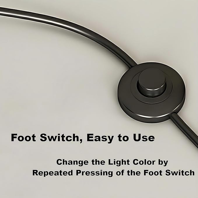 Modern Floor Lamp, Green, Metal, 59.1 Inch High, 3 Light Colors, Foot Switch Control