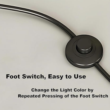 Modern Floor Lamp, Green, Metal, 59.1 Inch High, 3 Light Colors, Foot Switch Control