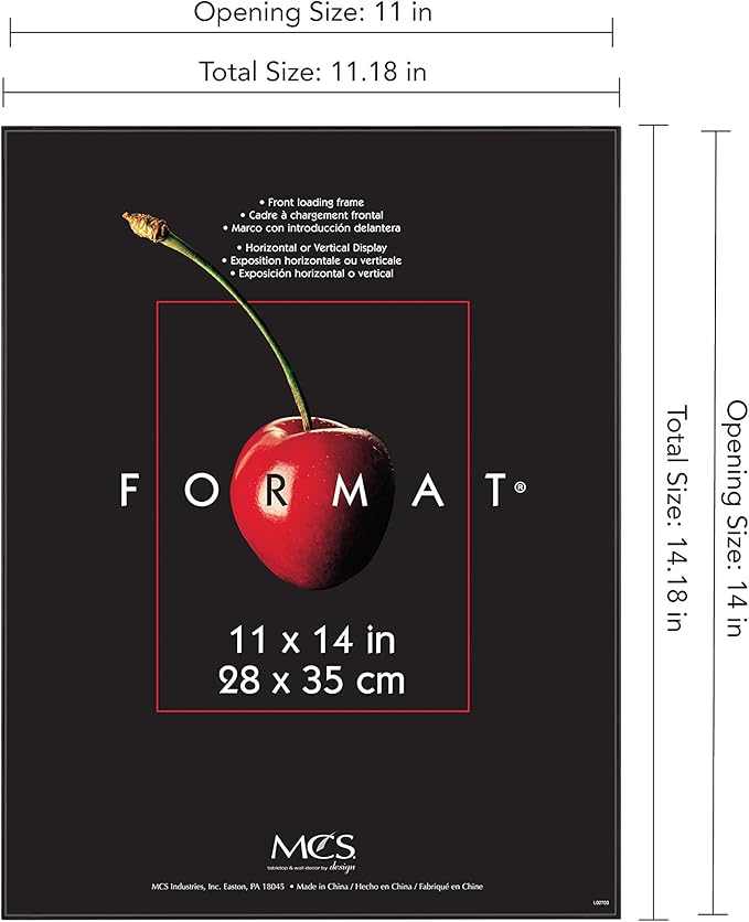 MCS Format Picture Frames, Gallery Wall Frames, Black, 11 x 14, 6-Pack
