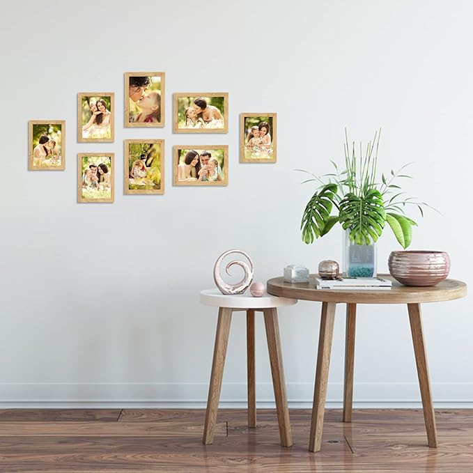 4x6 Picture Frame, Composite Wood Photo Frame with Perspex Glass for Vertical or Horizontal Tabletop Wall Display for Photos, Paintings, Posters, Artwork, Birthday Christmas Gift, Set of 4