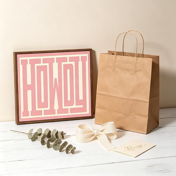 QIYFFBN Framed Howdy sign Western Cowgirl Picture Wall Art Pink Cream Preppy Canvas Painting Retro Southwestern Country Prints Wall Decor Farmhouse Living Room Bedroom For Teen Girls (8x10inch)