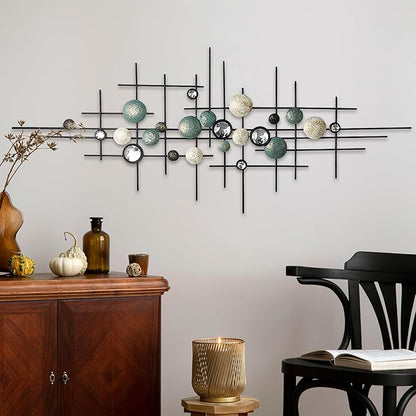 KEQAM Large Modern Metal Wall Art,Home Metal Wall Decor,Wall Sculptures Handmade Wall Hanging Wall Decoration for Living Room/Dinning Room/Bedroom/Entryway/Kitchen/Office
