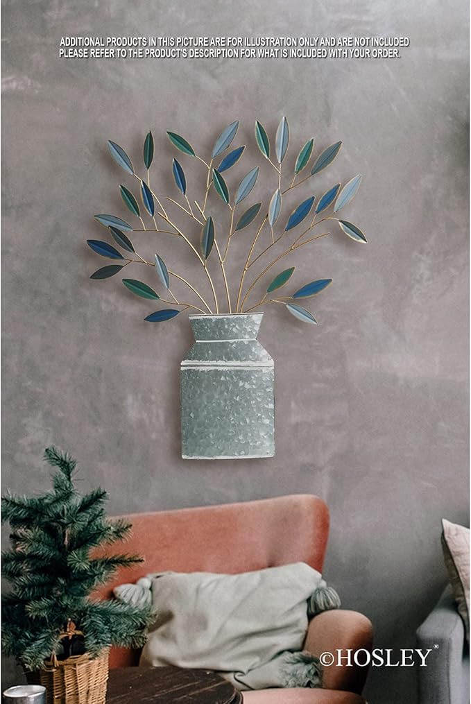 Hosley Metal Dimensional Wall Art Vase- 24" High. Ideal Gift for Weddings, Special Occasion, Home Decor, Party, Spa, Votive/LED Gardens, Home Office O9