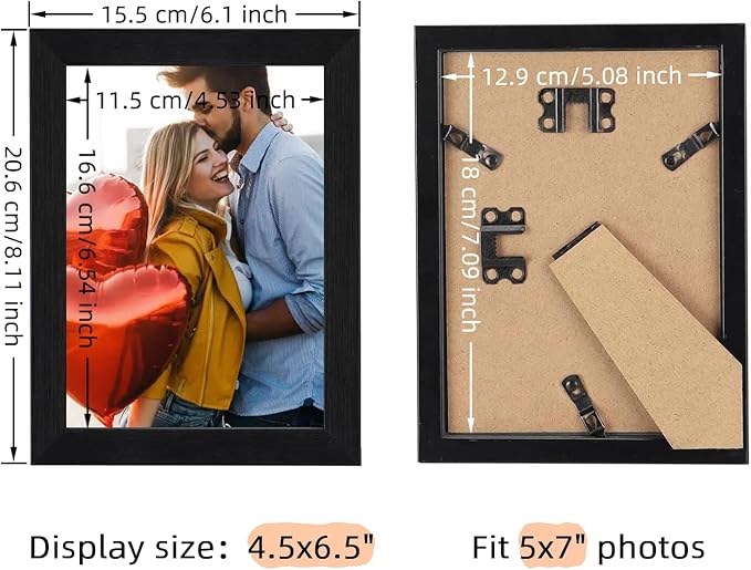 Giftgarden 5x7 Picture Frame Black 5 x 7 Photo Frames Bulk for Wall or Tabletop, 12 Pack