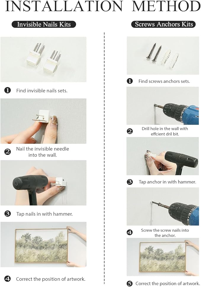 InSimSea Framed Canvas Prints Art Vintage Decor, Bushes Poplars Nature Landscape Paintings, Large Prints, Farmhouse Decor, Classical Wall Decorations for Bedroom Living Room Bathroom, 24"x36"