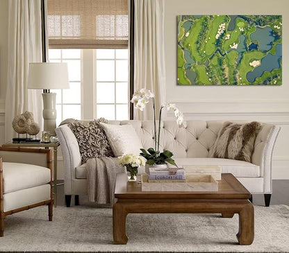 Golf Course Wall Art for Living Room Bedroom Bathroom Home Decorations Fairway Golf Course Picture Poster Canvas Prints Modern Framed Artwork Ready to Hang(18''H x 24''W)