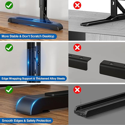 Universal TV Stand for 19-75 Inch LCD LED TVs, Height Adjustable TV Legs Replacement Hold up to 110 lbs, Table Top TV Stand Base, Max VESA 800X600mm