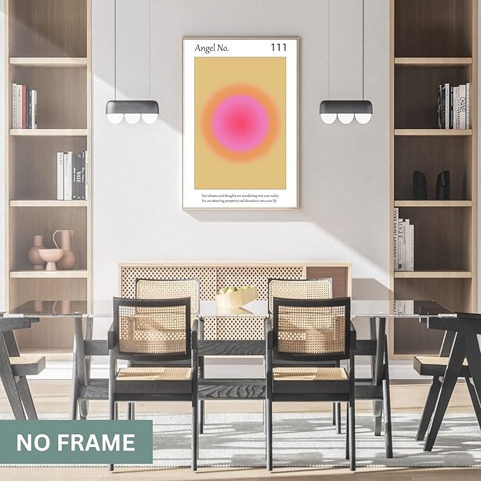 Colorful Gradient Aura Angel Numbers Poster Sets for Room Aesthetic Inspirational Quotes Wall Art Paintings Abstract Minimalist Style Room Wall Decor for Bedroom Office - 11x17in LAMINATED - No Frame