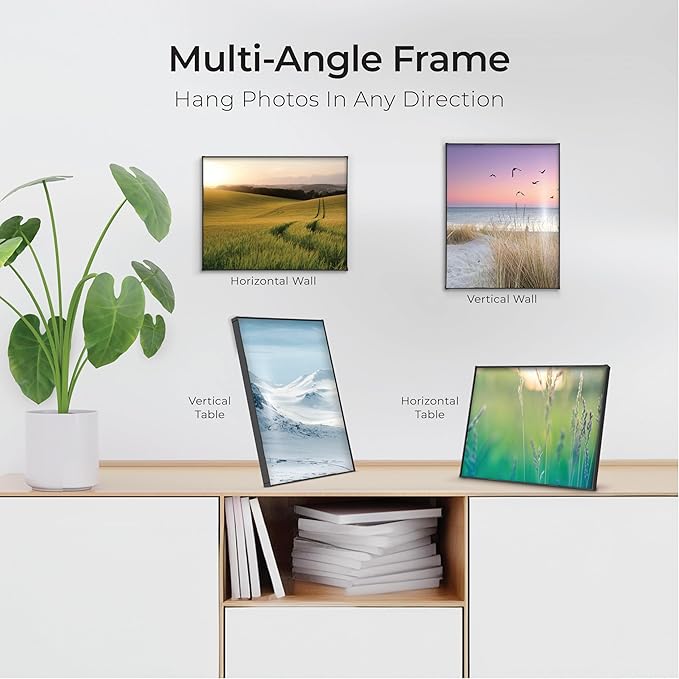 MANTELLO ESSENTIALS 8x10 Picture Frame - Set of 6 - Black Frames, Picture Frames for Wall and Tabletop