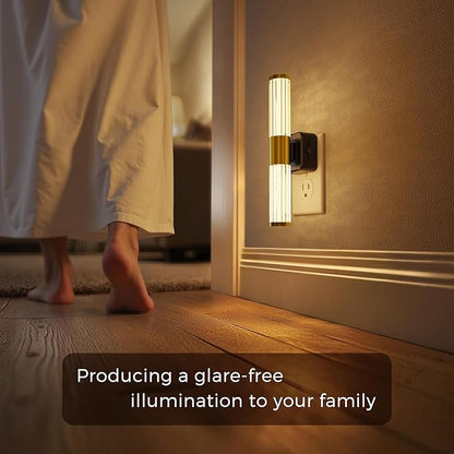 L LOHAS LED Rotating Night Light, Night Lights Plug into Wall, Auto Nightlight Dimmable 100LM, Light Sensor, 3000K Soft Light, LED Acrylic Nightlight Plug in for Bedroom Bathroom Hallway Kitchen,2Pack