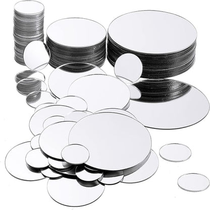 Jetec 40 Pieces Mini Size Round Mirror Small Round Mirror Adhesive Tiles Home Decoration for Crafts and DIY Projects Supplies(1 Inch, 2 Inch, 3 Inch)