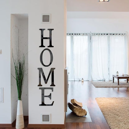 Zonon 3D Home Wall Decor Letter Sign Acrylic Mirror Wall Decor Stickers Family Farmhouse Decals for Home Room Bedroom Mirror Decoration 47x 11.8 Inch(Black)