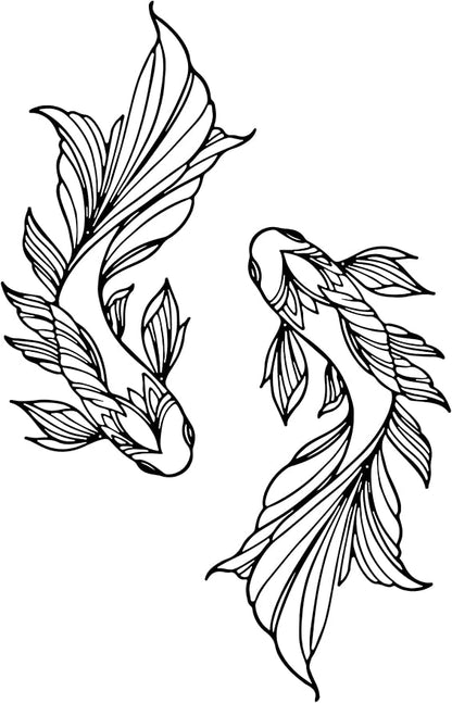 RESACO Koi Fish Metal Wall Art Japanese Art Wall Decor Iron Fish Gifts Asian Decorations for Living Room Bathroom Indoor Outdoor (Black 10.2 x 18.1 inches)