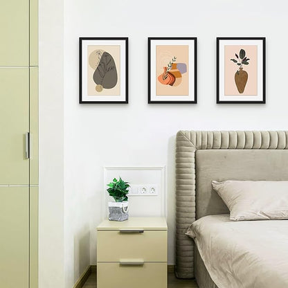 Picrit 10x14 Picture Frame Set of 12, Display 8x12 with Mat or 10x14 without Mat, Photo Frames for Wall Mounting or Table Top Display, Black