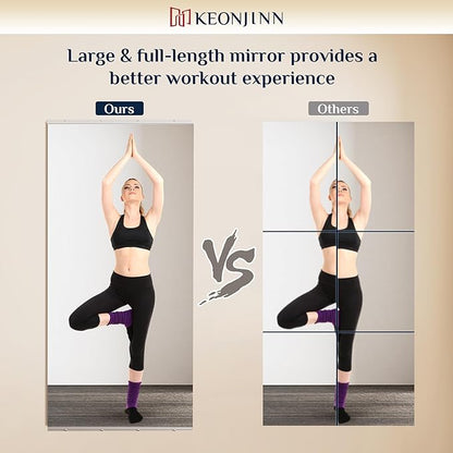 Keonjinn Home Gym Mirror, 56" x 24" - 2PCS Workout Mirrors for Home Gym, Frameless Tempered Glass, Full Body Wall Mirrors for Fitness Exercise, Yoga Room, Dance Studio, Bedroom, Garage