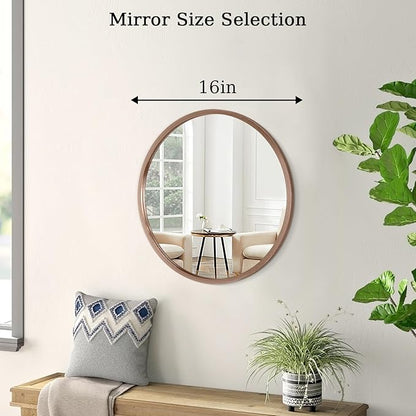 Round Bathroom Mirror Circle Aluminum Alloy Wall Mirrors with Simple Metal Frame Modern Round Hanging Mirror for Bathroom Hallway Room Living Purple Frame