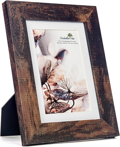 brown 5x7 Picture Frame,Display 5x7 without Mat or 4x6 with Mat