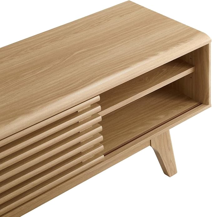 Modway Render Mid-Century Modern Low Profile 48 Inch TV Stand in Oak, 48"