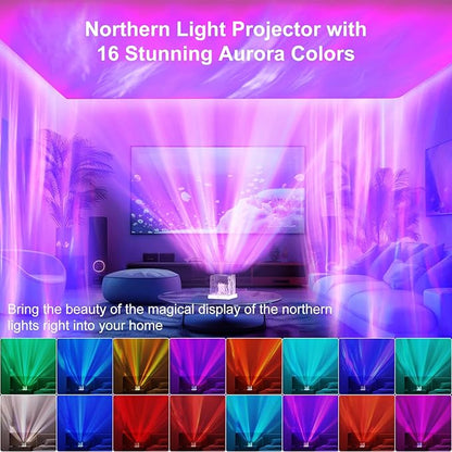 Deyagoo Northern Lights Projector, 1800mAh Rechargeable Aurora Light Projector, 16 Colors Mood Lighting Galaxy Lamp with Remote for Adult Boys Girls Gifts Room Decor