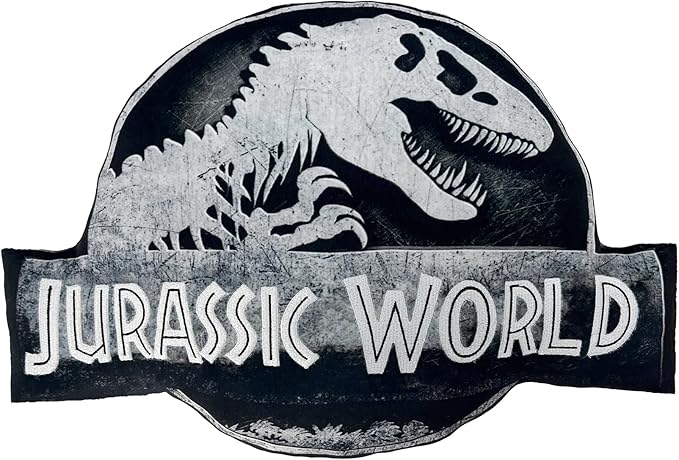 Northwest Jurassic World Stone Logo Cloud Pillow 12" – Plush Dinosaur Stuffed Toy for Kids & Adults, Soft Bedroom Decor, Gift for Boys & Girls