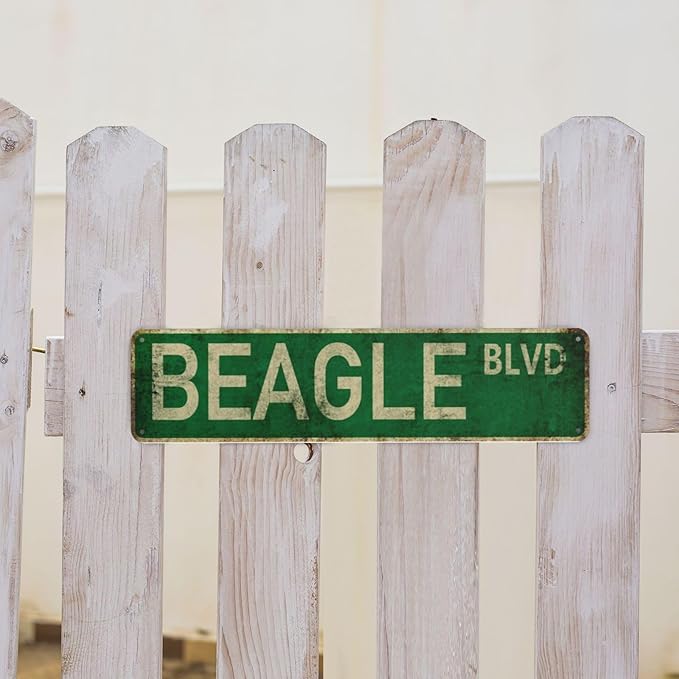Vintage Signs Beagle Blvd Sign Street Sign Retro Metal Sign for Home Bar Coffee Garden Indoor Ourdoor Decor,Aluminium 4x16 Inch