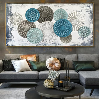 Wall Art Colorful Floral Rustic Wall Decor Canvas Painting Abstract Wall Art for Bedroom Living Room Dining Room Home Office Decor 20"x40" with Framed