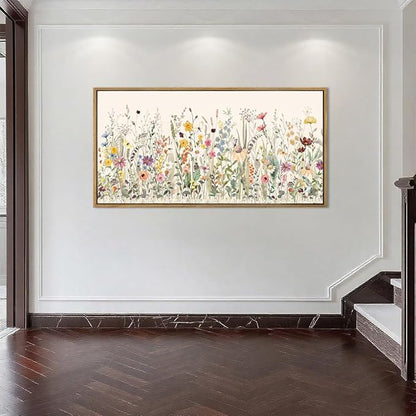 Large Floral Wall Art Framed Colorful Wildflower Wall Paintings Flower Artwork Floral Art Prints Wildflower Pictures Flowers Wall Decor for Living Room Bedroom Office Farmhouse 20x40 Inches Gift