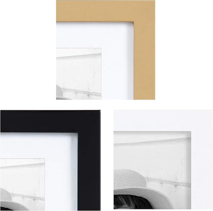 Kate and Laurel Gallery Modern Glam Frame Set, Set of 10, Black, White, and Gold