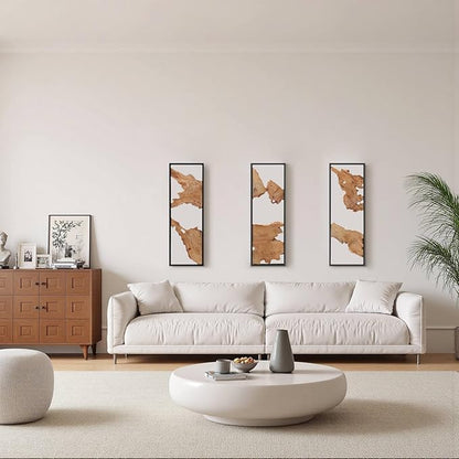 3pcs 36''×12''Rustic Wood Wall Art–Handcrafted Natural Wood Decor, One-of-a-Kind Design for Living Room, Bedroom, Statement Display or Office