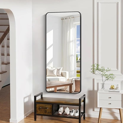 DESBING 24" x 55"Bathroom Mirror, Matte Black Wall Mirror with Metal Frame, Decorative Rectangular Vanity Mirror for Bedroom Bathroom Living Room Entryway (Horizontal/Vertical)