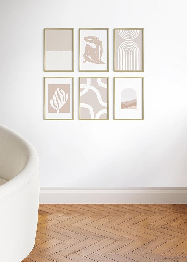 HAUS AND HUES 12x18 Gold Metal Picture Frames - Premium Aluminum with Hanging Hardware, Shatterproof Plexiglass - Perfect for Home or Office (12x18 in, Gold, Set of 6)