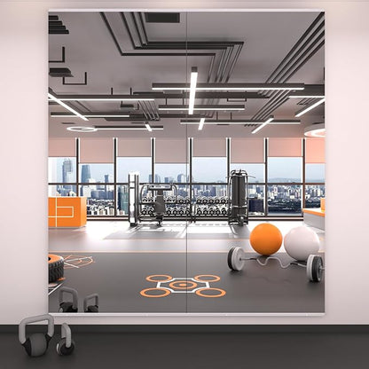 LOAAO Home Gym Mirror, 72"x32"-2 PCS Gym Mirrors for Wall, Frameless, Tempered Glass, Large Workout Mirrors for Home Gym, Dance Studio, Yoga Room, Garage Gym