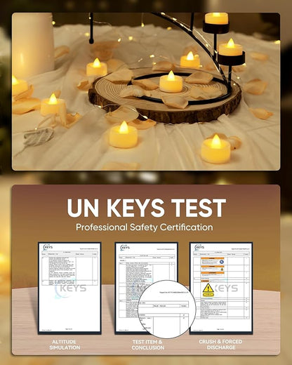 BEICHI Flameless Candles, 24Pack Battery Operated Candle, LED Tea Lights Candles Battery Operated, Flickering Fake Votives for Wedding Halloween Christmas Diwali- Warm Yellow