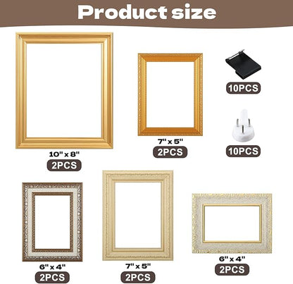 10 Pack Vintage Picture Frames for Wall or Tabletop Display Ornate Vintage Picture Frames Vintage Wall Art for Gallery Bedroom Living Room Antique Photo Frame for Wall Décor